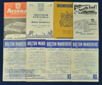 1956/57 Bolton Wanderers home match programmes v Aston Villa, Manchester City & reserves (double