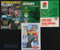 1984-2018 South Africa Rugby Programmes v Overseas (4): Issues v England 1984, Italy (Mandela