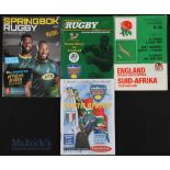 1984-2018 South Africa Rugby Programmes v Overseas (4): Issues v England 1984, Italy (Mandela