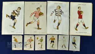 1920s Rugby League Silks features 4x large Hull, Hull Kingston Rovers, Wigan, Widnes and 6x Small