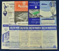 1954/55 Bolton Wanderers home match programmes v Newcastle Utd, Cardiff City, Burnley, Wolverhampton