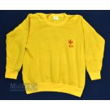 c1980 Malta FC Yellow International Football Sweatshirt, in used condition, size medium.