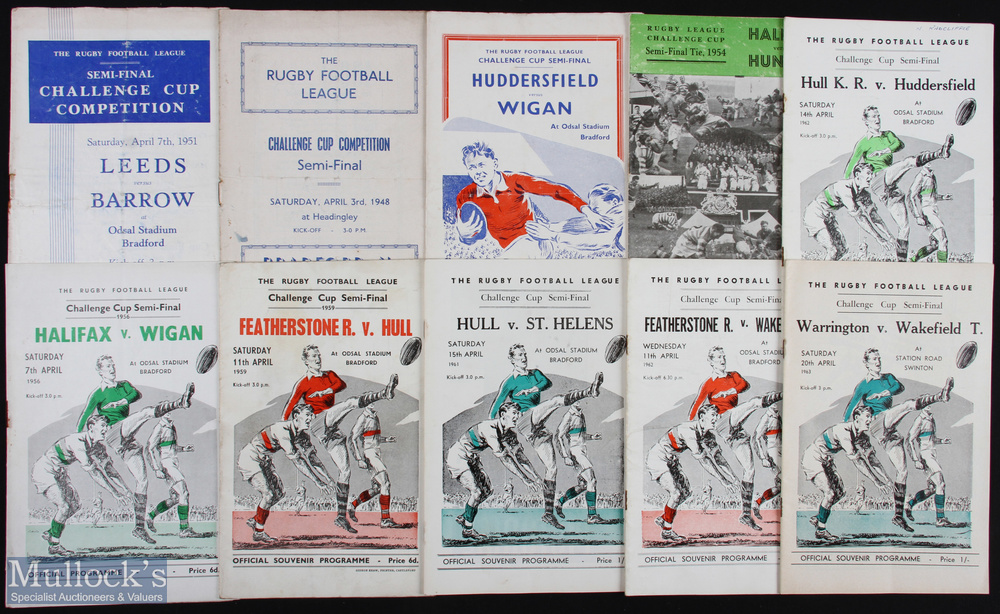 Collection of Rugby League Challenge Cup Semi-Final Programmes from 1948 - 1963 (10) 1948 Bradford