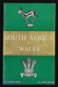 1964 South Africa v Wales Rugby Programme: Sought-after 40pp issue from Wales' first overseas tour