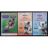 1990s Italy v Wales & Wales 'A' Rugby Programmes (3): The pre-6 Nations games in 1996 (Rome) &