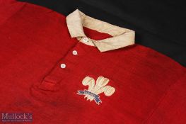 1920s Scarce Wales International Rugby Jersey exchanged with Dr A C Gillies, the Scotland backrow