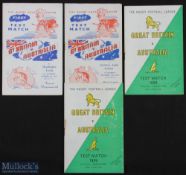 Collection of 1950s Gt Britain v Australia Rugby League Programmes (4) 1952 First Test played at