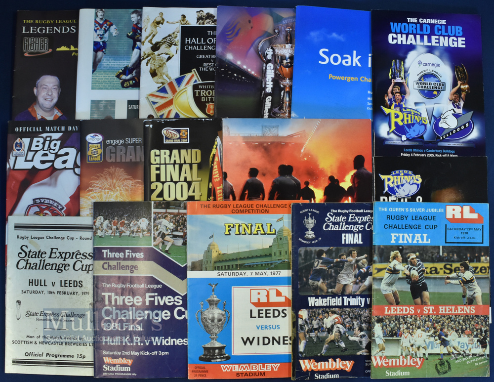 Collection of mostly Leeds Rugby League Challenge Cup Final Programmes, World Club Challenge,