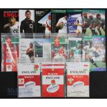 1990-2012 England & Wales H and A Rugby Programmes (15): Issues from 1990-1998 inc (5 Eng homes, 4
