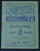 1938/39 Millwall v West Bromwich Albion Div. 2 match programme 3 December 1938; fair at best.