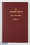 1911-1912 The Football League lists of Players, Rebound booklet with a list of registrations and