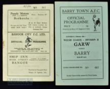 1949/50 Bangor City v Oswestry Town Welsh Cup match programme 18 January 1950; 1949/50 Barry Town