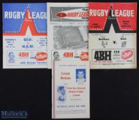 Collection of Australia Big Match Rugby League Programmes from the 1960s (4) 1966 Gt Britain v