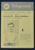 1961 Tour match programme Karlsruher SC v Bolton Wanderers 6 May 1961, small nick to edge, small