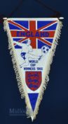 1966 England World cup winners Pennant, 21cm x 34cm in good condition.