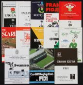 1985/1989 Fijian Rugby Tour to Europe Programmes (13): Nine issues from 1985, v Cross Keys, Cardiff,
