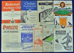 1950/51 Bolton Wanderers home match programme v West Bromwich Albion; aways at Aston Villa,