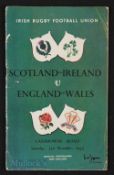 1955 Special Rugby Programme: Scarce Scotland & Ireland v England & Wales issue for the Lansdowne