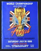 1966 World Cup Final original match programme England v West Germany 30 July 1966; teams neatly