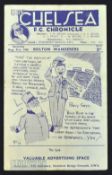 1946/47 Chelsea v Bolton Wanderers Div. 1 match programme 31 August 1946; the 1st match programme