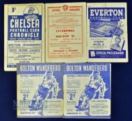 1947/48 Bolton Wanderers home match programmes v Manchester Utd, Manchester City; aways at