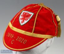 2019/20 Wales International Rugby Cap - with embroidered Welsh Dragon Shield to the front panel
