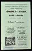 1953/54 Dunfermline v Third Lanark Div. 'B' match programme 16 January 1954; good.