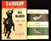 1970 All Blacks in SA 1970 Brochures (2): 50pp detailed SA Rugby yearbook and also a smaller item,