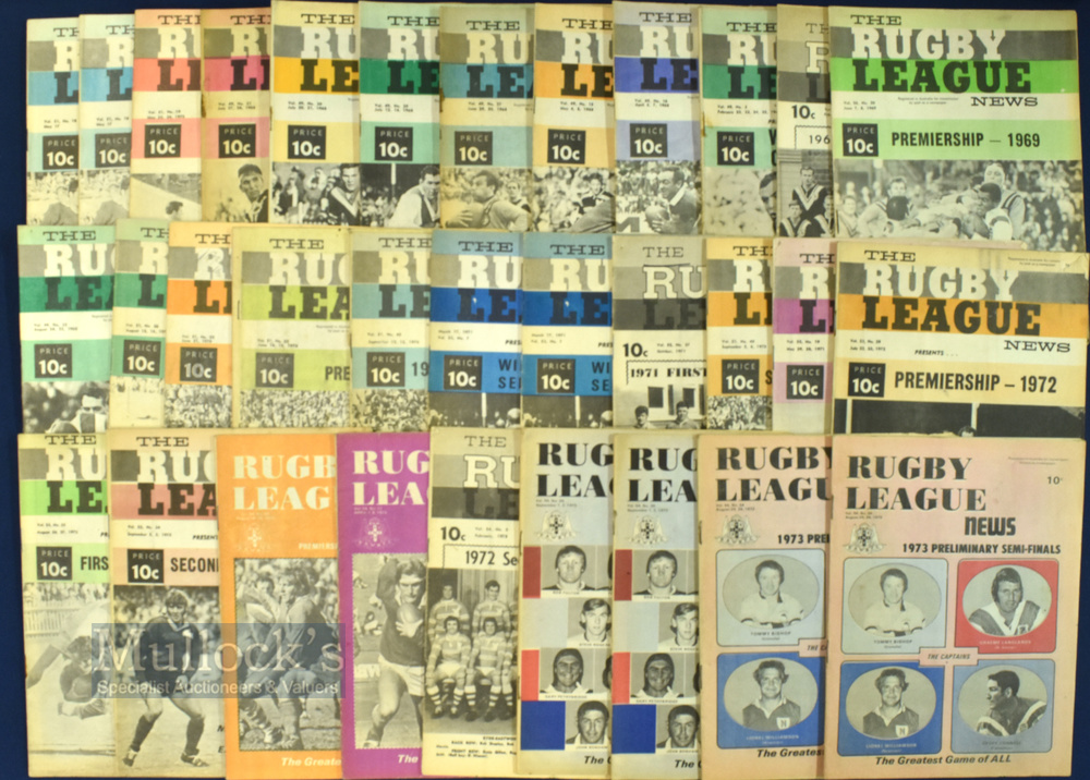 Selection of 1963-73 'The Rugby League News' Australia programmes a mixture of eras inclusive,