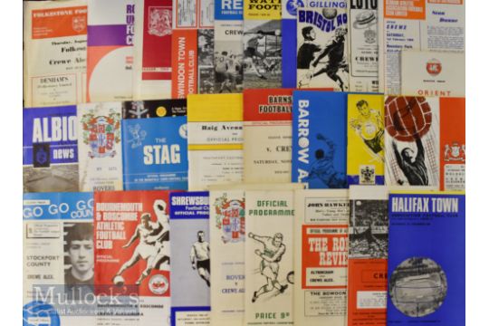 Collection of Crewe Alexandra 1968/69 away match programmes to include league (23), FAC 1st round
