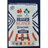 2020 France v Ireland Rugby Programme: Again, harder to find as France sometimes printed only a