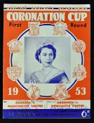 1953 Coronation Cup match programme Rangers v Manchester United + Aberdeen v Newcastle United double