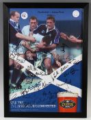2000 Scotland v England Signed Poster: Drinks company promotional poster in full colour for the 2000