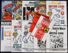 1989 British & Irish Lions Rugby Tour to Australia Signed Rugby Programmes etc (12): Missing only