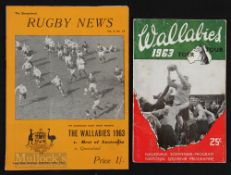 Rare 1963 Australian Wallabies Rugby Programmes (2): v S Universities (SA), hard-to-find issue