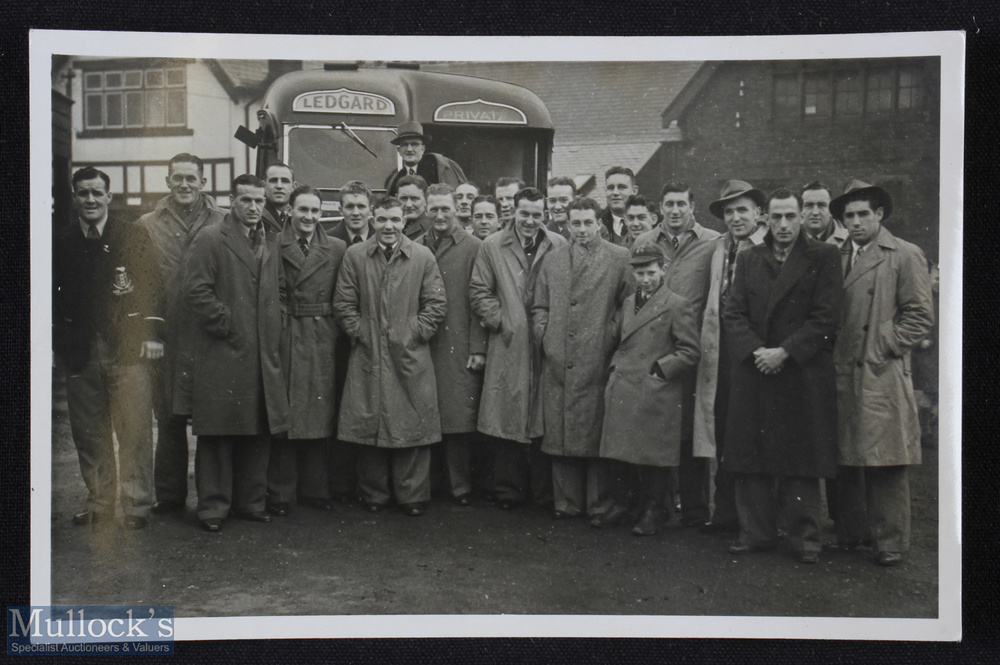 1947 New Zealand Rugby League Team Postcard size informal photograph - at Fartown 22nd November c/