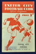 1950/51 Exeter City v Chelsea FAC 4th round match programme 27 January 1951, fair/good condition.