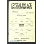 1942/43 War league south Crystal Palace v Arsenal single sheet match programme 31 October 1942,