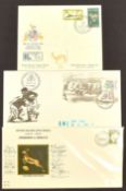 South Africa Rugby 1st Day Covers (7): 1964 75th Jubilee Year, 1977 5 different World XV in SA games