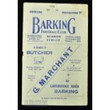 1936/37 Barking v Harwich & Parkeston FAC match programme 24 October 1936; poor/fair condition.