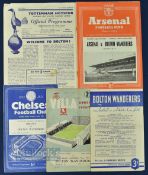 1953/54 Bolton Wanderers home match programme v Sheffield Utd; aways at Aston Villa, Chelsea,