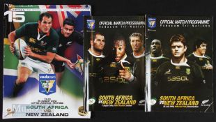 2006/2009 South Africa v New Zealand Rugby Programmes (3): Tri Nations matches in this mighty