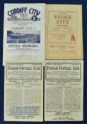 1946/47 Stoke City v Sheffield Utd Football Programme 8th Feb, plus 1947 Fulham v West Bromwich