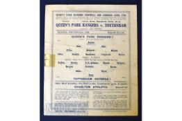 1944/45 Football League Cup (South) Queens Park Rangers v Tottenham Hotspur match programme 24