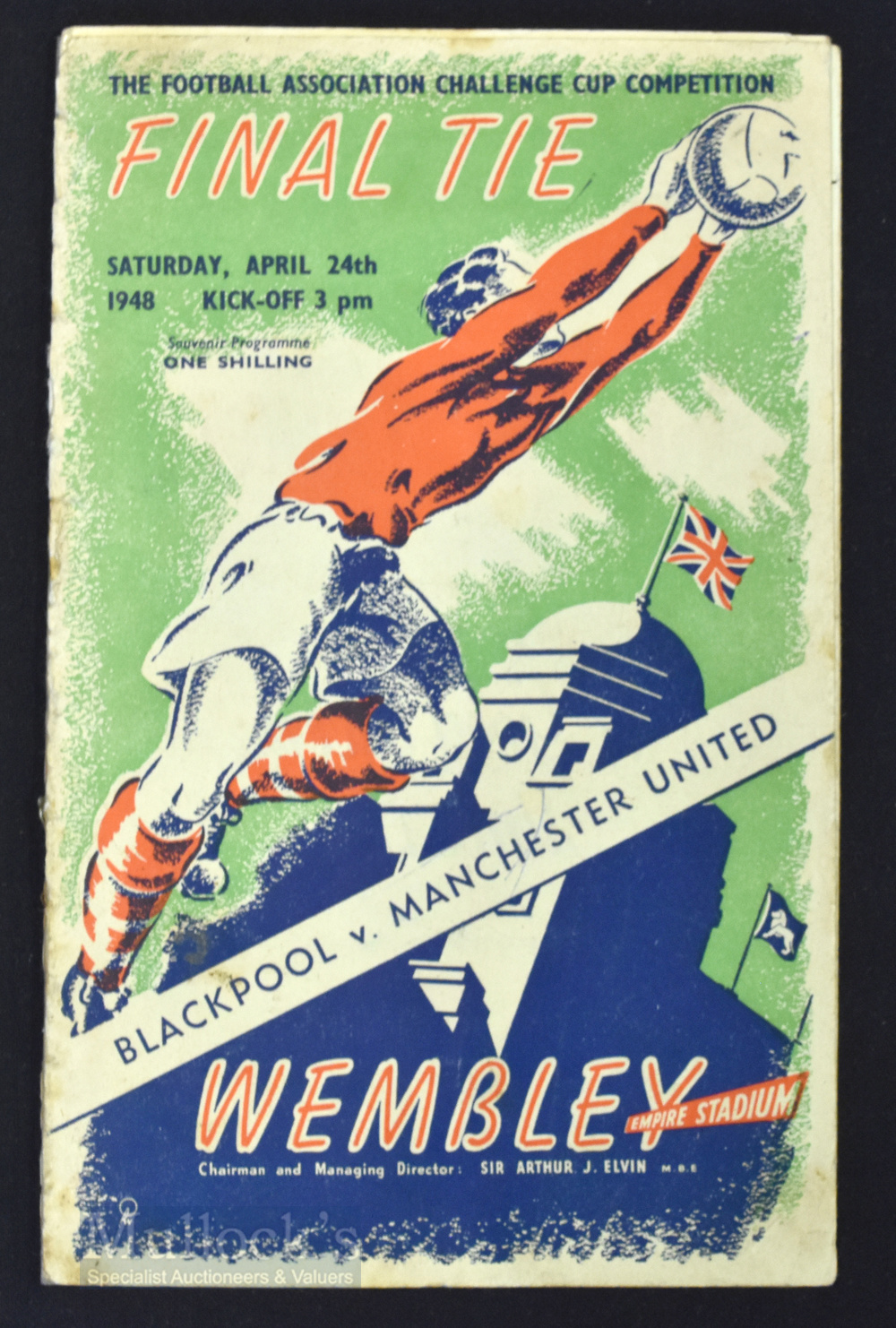 1948 FA Cup final match programme at Wembley Manchester Utd v Blackpool 24 April 1948; staple