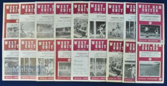 West Ham United 1960s Home Football Programmes incl West Ham United Reserves v 58/59 Arsenal