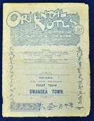 1923/24 Clapton Orient v Swansea Town FA Cup Replay Football Programme single sheet, folded