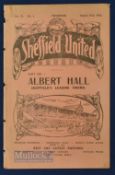 1923/24 Sheffield Utd v Bolton Wanderers Div. 1 match programme No. 1, 27 August 1923; ex. bv wear