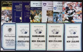 Baabaas, Blues and Knock-out Rugby Programmes (12): Barbarians v New Zealand 1967, 1974 & 1978; v