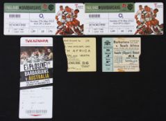 Rugby Tickets, Barbarians and South Africa etc (4+): Barbarians v S Africa 1961 at Cardiff, the